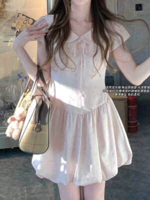 Heartwarming Coralie College Style Short Skirt Dress