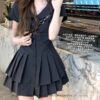 White navy waisted shirt dress