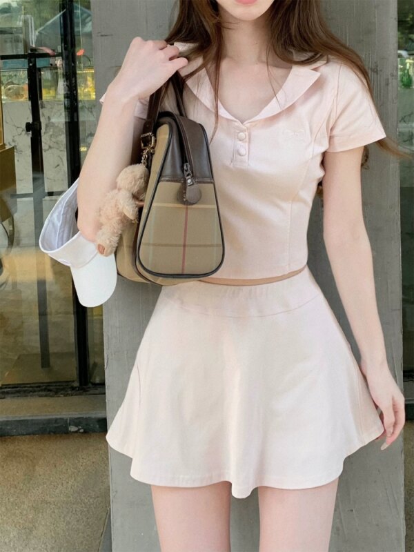 Tennis girl two-piece t-shirt bustier