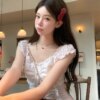 Sweet Lily Short Sleeve Polka Dot Shirt
