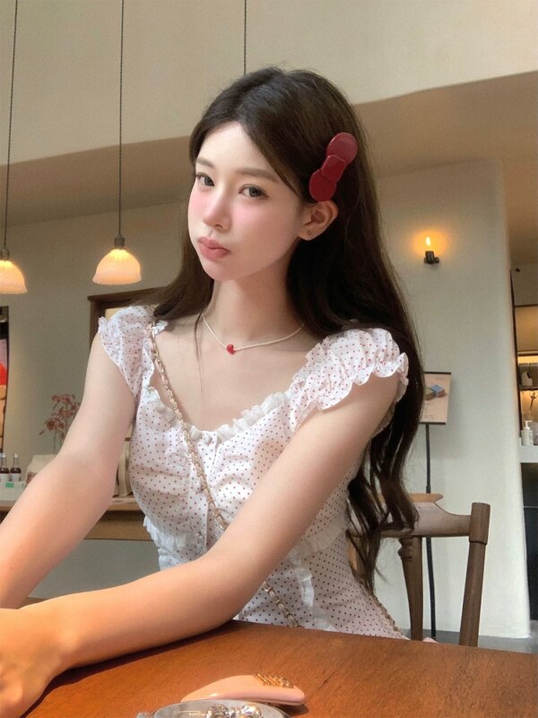 Sweet Lily Short Sleeve Polka Dot Shirt