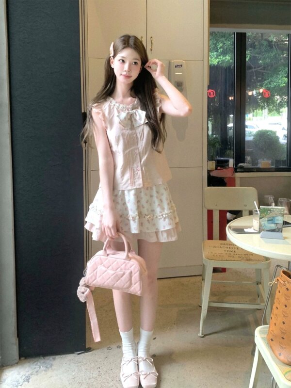 Sweetie Girlfriend Floral Shirt Sleeveless Top