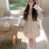 Apricot Cream Knit Cardigan Thin Jacket