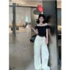 Dot Pants Straight Loose Casual Pants