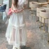 Sea Salt Foam Mesh Large Skirt Halter Dress