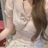 Pink Pink Doo Short Sleeve Short Doll Shirt Blouse