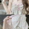 Butterfly Candy Crushed Floral Irregular Halter Dress