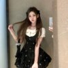 Alice Nocturne False Two Piece Black Dress