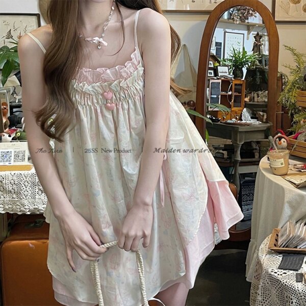 Butterfly Candy Crushed Floral Irregular Halter Dress
