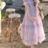 Tender Love Letter Purple Short Sleeve Waistless Dress