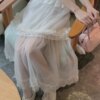 Sea Salt Foam Mesh Large Skirt Halter Dress