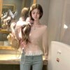 Light Spring Tie Top Slouchy Knit