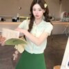 Apple Cider Skinny Knit Short Sleeve Top