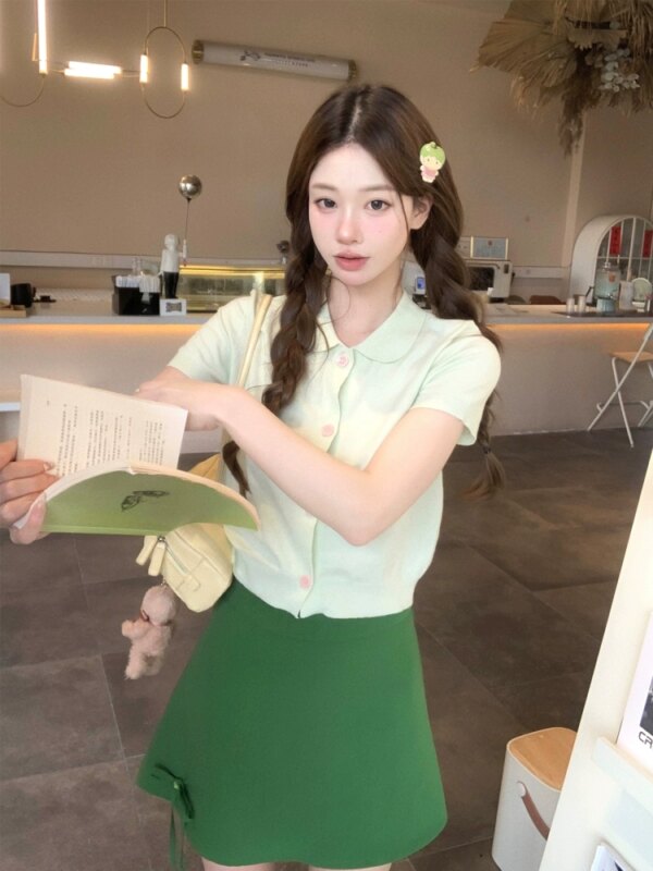 Apple Cider Skinny Knit Short Sleeve Top