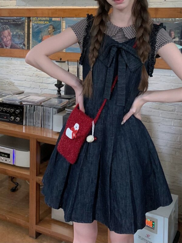 Commuter Denim Slim Waisted Vest Dress
