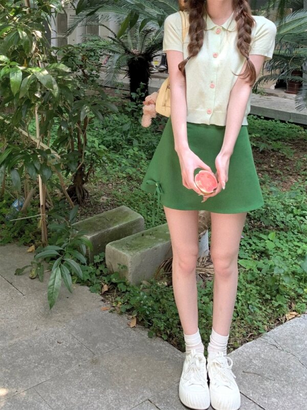 Apple Cider Skinny Knit Short Sleeve Top