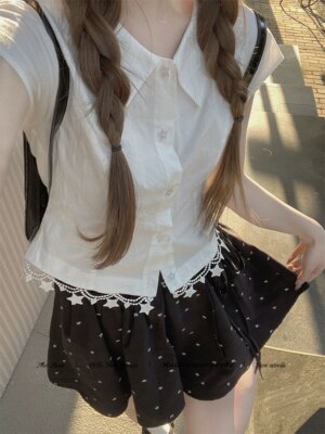 Star Set Shirt Half Skirt Two Piece
