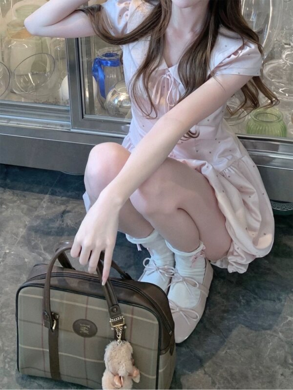 Heartwarming Coralie College Style Short Skirt Dress
