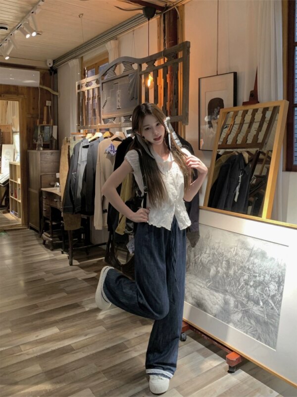 Straight Leg Wide Leg Jeans in Natural Hemp Original Colour