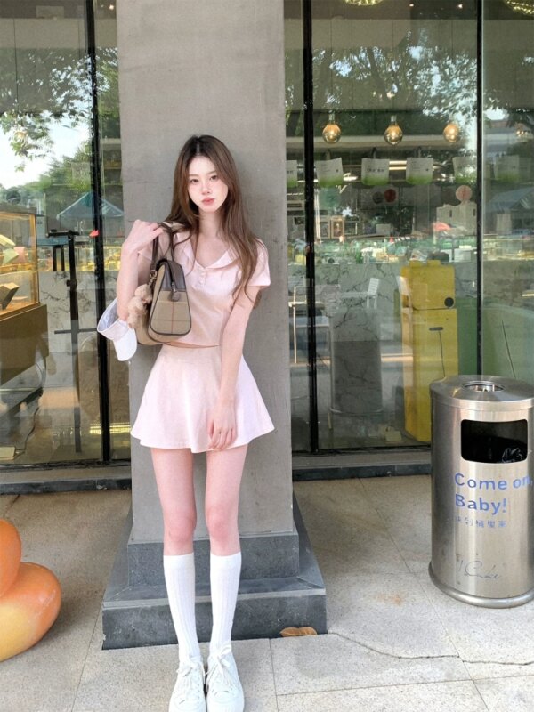 Tennis girl two-piece t-shirt bustier
