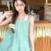 Little Sweet Summer Loose Top Sleeveless Neck Tank Top