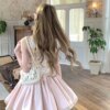 Silky High Waisted Puffy Skirt Halter Skirt