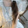 Little Flower Blue Floral Set Two Piece Waisted Shirt Half Body Skirt