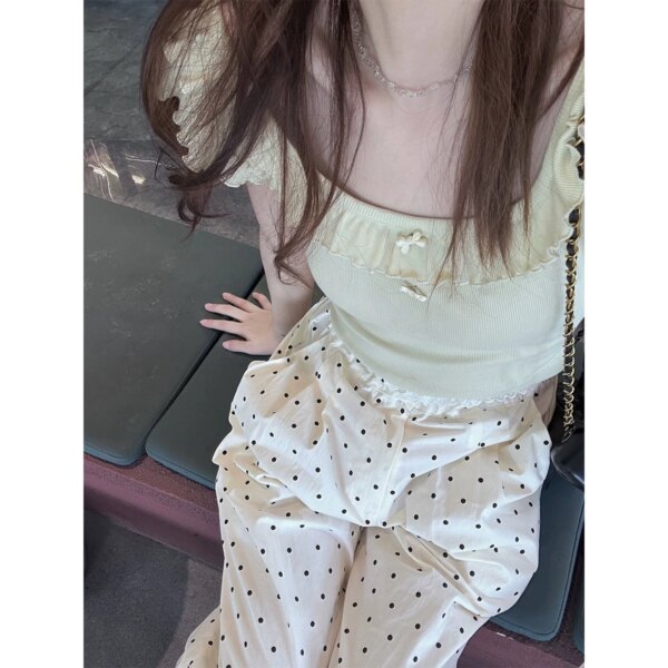 Dot Pants Straight Loose Casual Pants