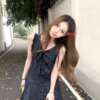 Commuter Denim Slim Waisted Vest Dress