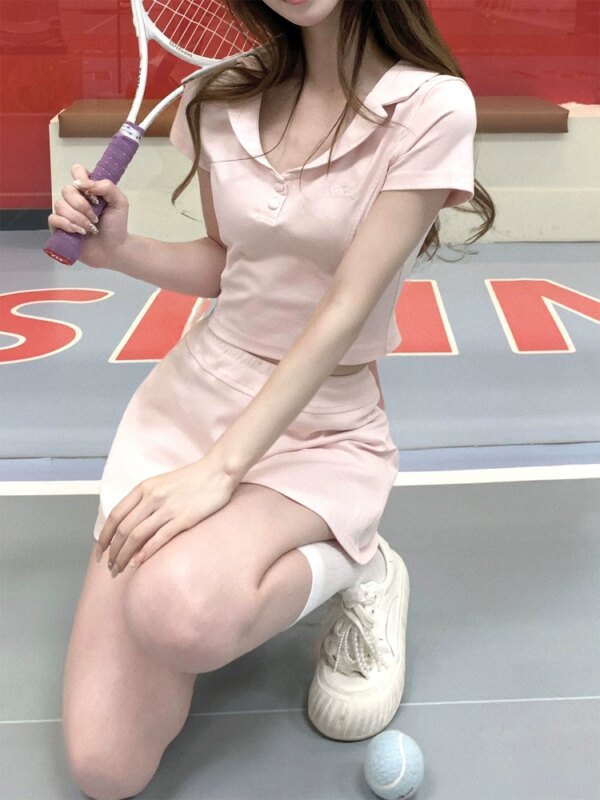 Tennis girl two-piece t-shirt bustier